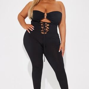 Elegant Black Strapless Jumpsuit